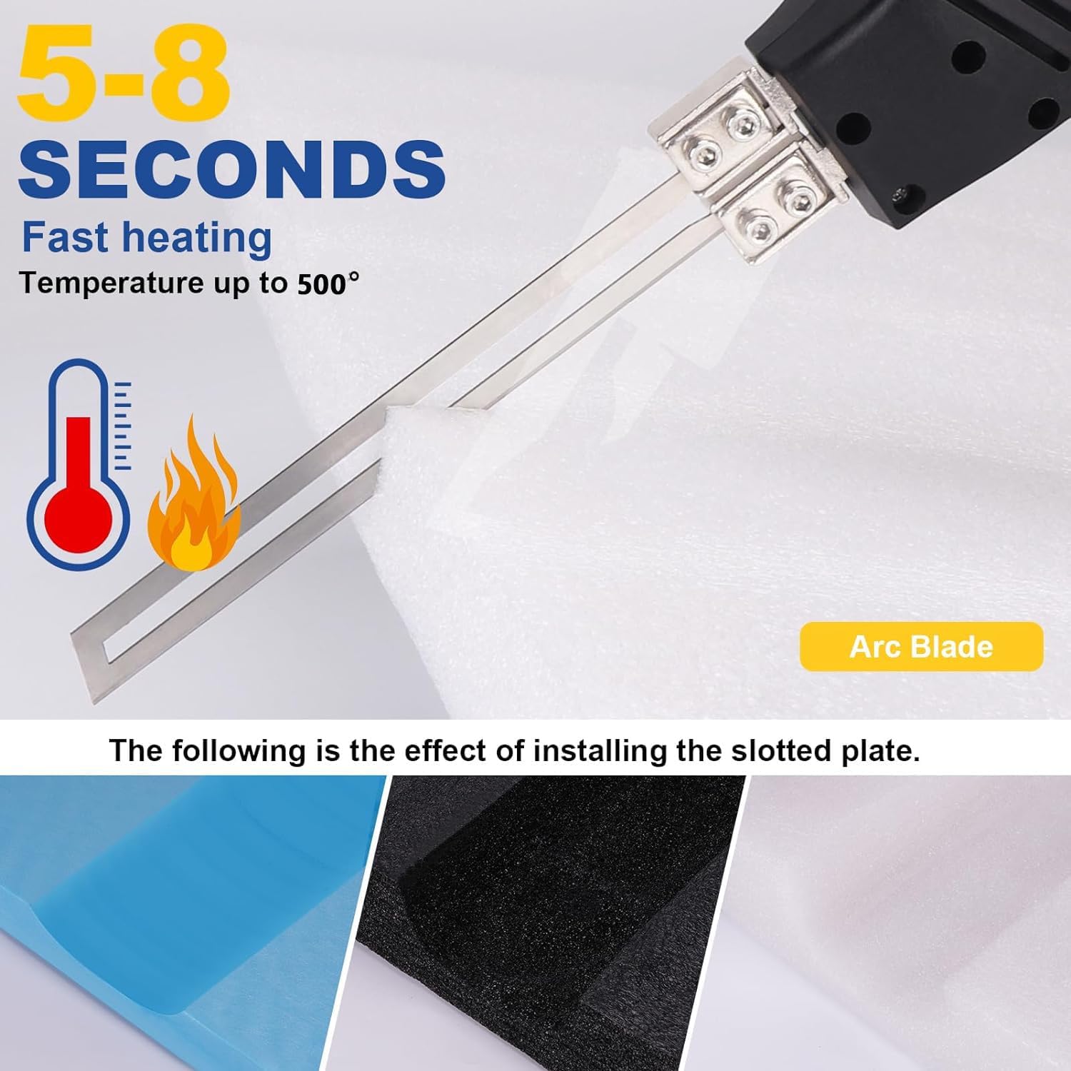 PeaxedHeartin Foam Cutter Tool,with Temperature Adjustment Knob,Maximum Temperature 500℃,5-8s Fast Heating,Dual Fan Cooling,Suitable for Cutting and Slotting of Foam/Pem/Sponge, Etc.