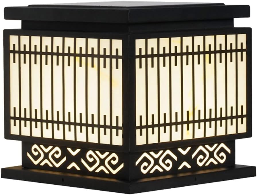 Outdoor Solar Lamp Fixture European Solar Post Light Waterproof Pier Lamp Stainless Steel Post Lamp for Yard Garden Post Pole Pillar Mount Landscape