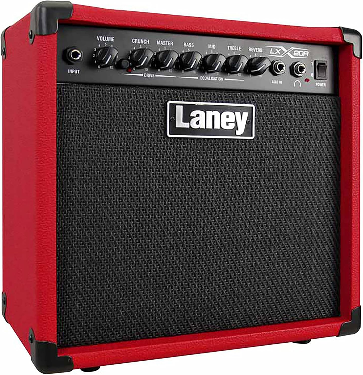 Laney LX20R-RED Guitar Combo 20W 8 Inch Woofer Reverb, Red