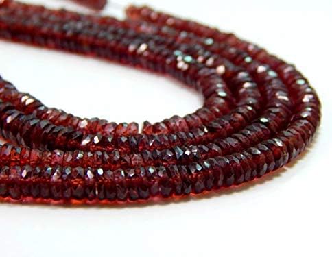 13 inch natural beads strand of 6.6x4mm faceted tyre mozambique garnet gemstone beads for DIY jewelry - necklace, bracelet, earring, ring.