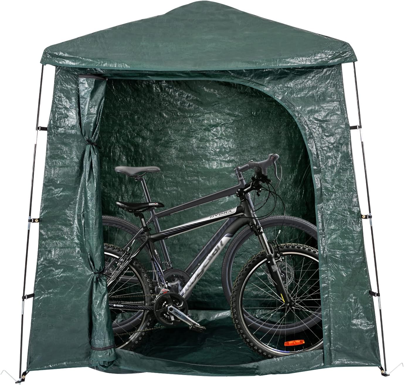 Storage Tent Bike Storage shed Waterproof Garden Backyard Storage Buildings Sheds Heavy Duty Space Saving All Season Reusable Bike Shed with Waterproof Cover, Green
