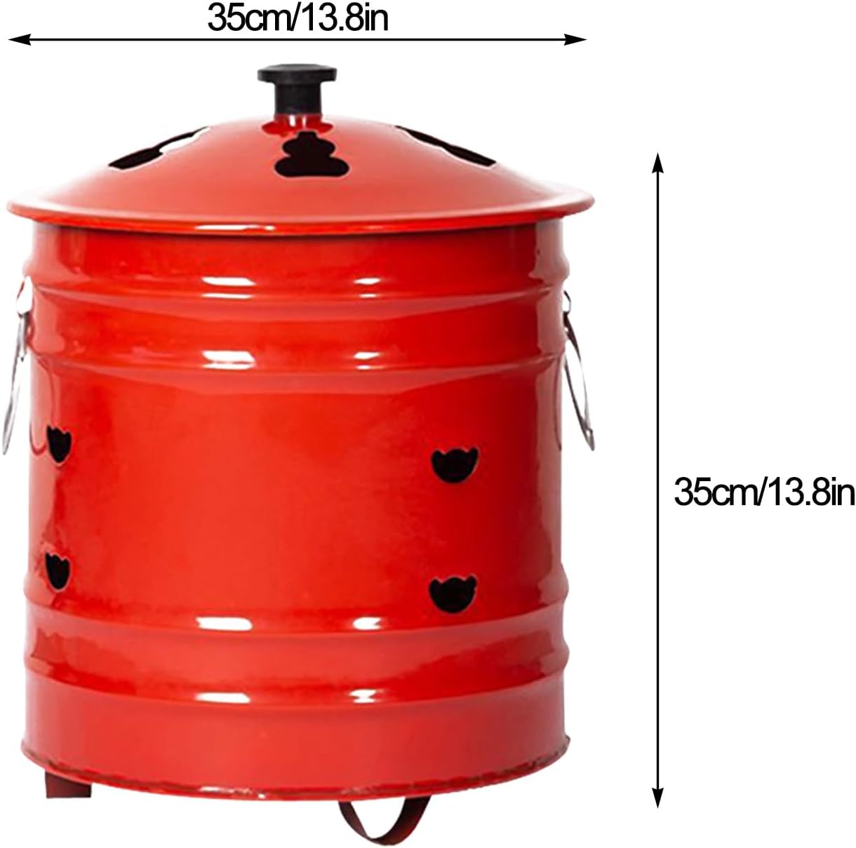 Metal Garden Incinerator Can with Lid, Outdoor Fire Pit, Burn Barrel for Ancestor Money Waste Leaf Wood Bonfire