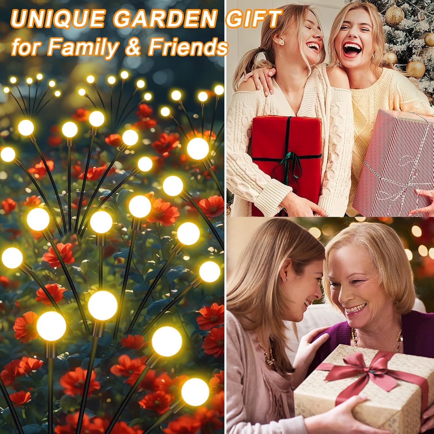 Solar Garden Lights Outdoor, 10 Pack 60 LED Solar Firefly Lights, Swaying Waterproof Garden Decor for Yard Patio Pathway Lawn Gardening Gifts