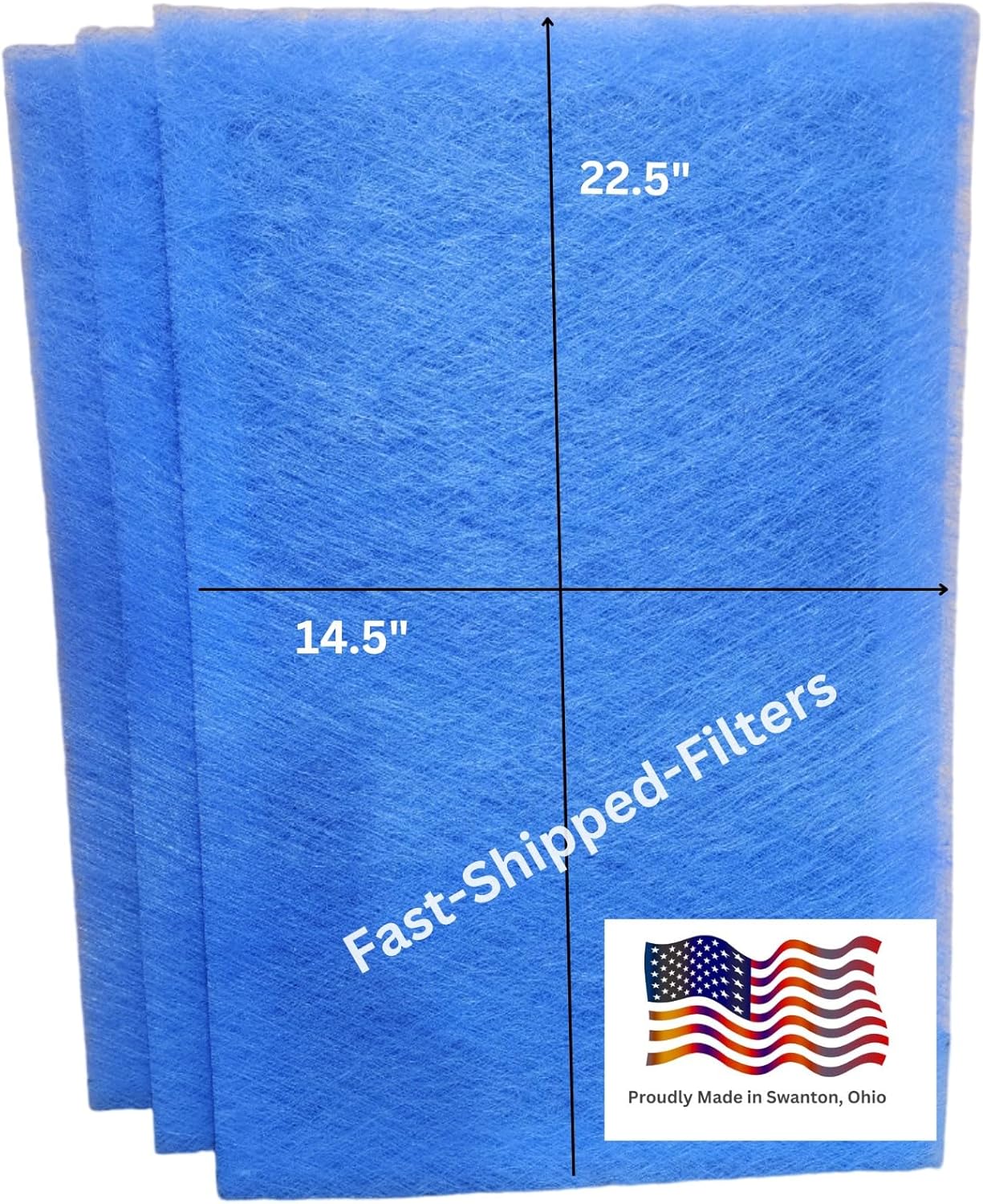 Fast-Shipped-Filters 3 Pack Replacement Designed to Fit with Dynamic electronic air cleaner 16x25 polarized filter pads refill Blue