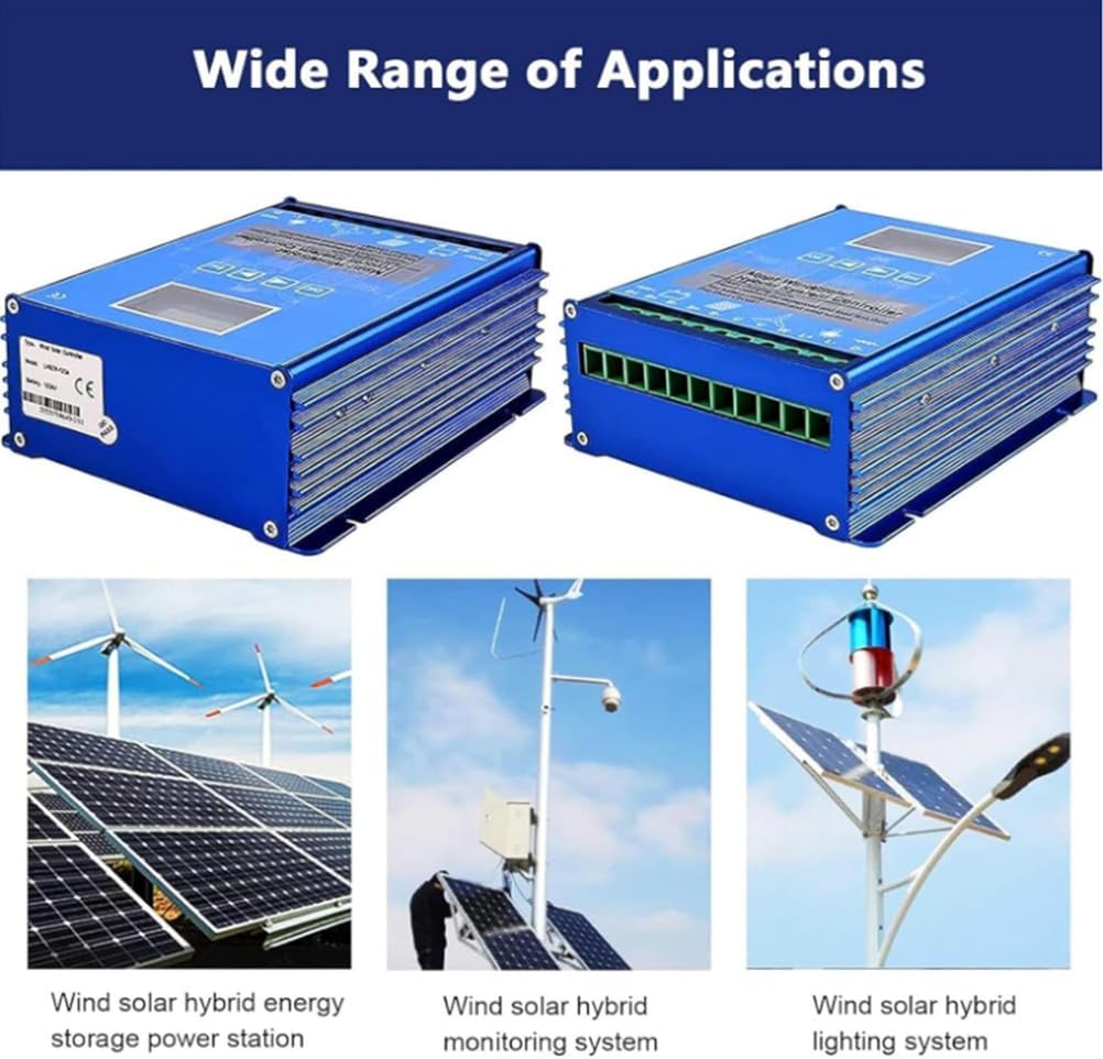 Multifunctional Wind Solar Controller12000w Wind Solar Turbine Generator Controller with Dump Load, 12V/24V/48V Automatic Controller for Home, Boat, Street Light,12V,12v