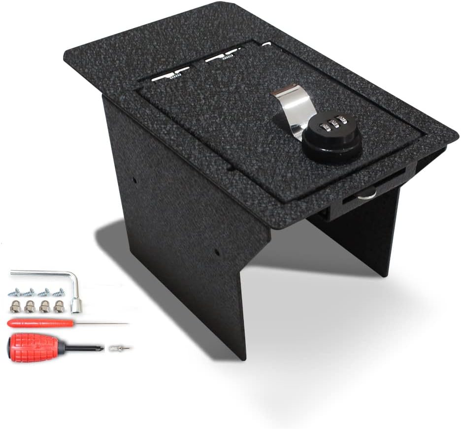 BestEvMod Compatible with Mach-E Center Console Safe LockBox Storage Interior Organizer 3 Digit Combo Lock privacy protection Compatible with Mustang Mach E Accessories 2021-2024 NOT fit 2025