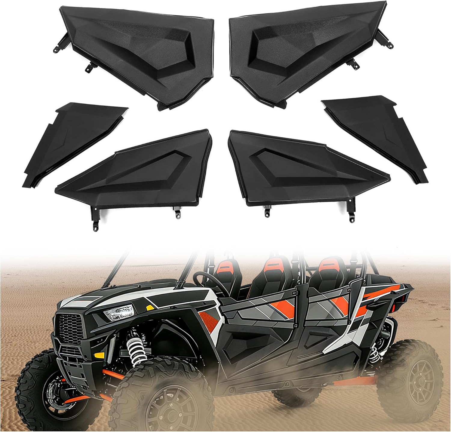 HECASA Lower Door Insert Panel Compatible with 2014-2023 Polaris RZR XP 4 900 XP 4 1000 XP4 Turbo EPS S S4 Replacement for 2879942 Door Accessories 4 Seat Heavy Duty