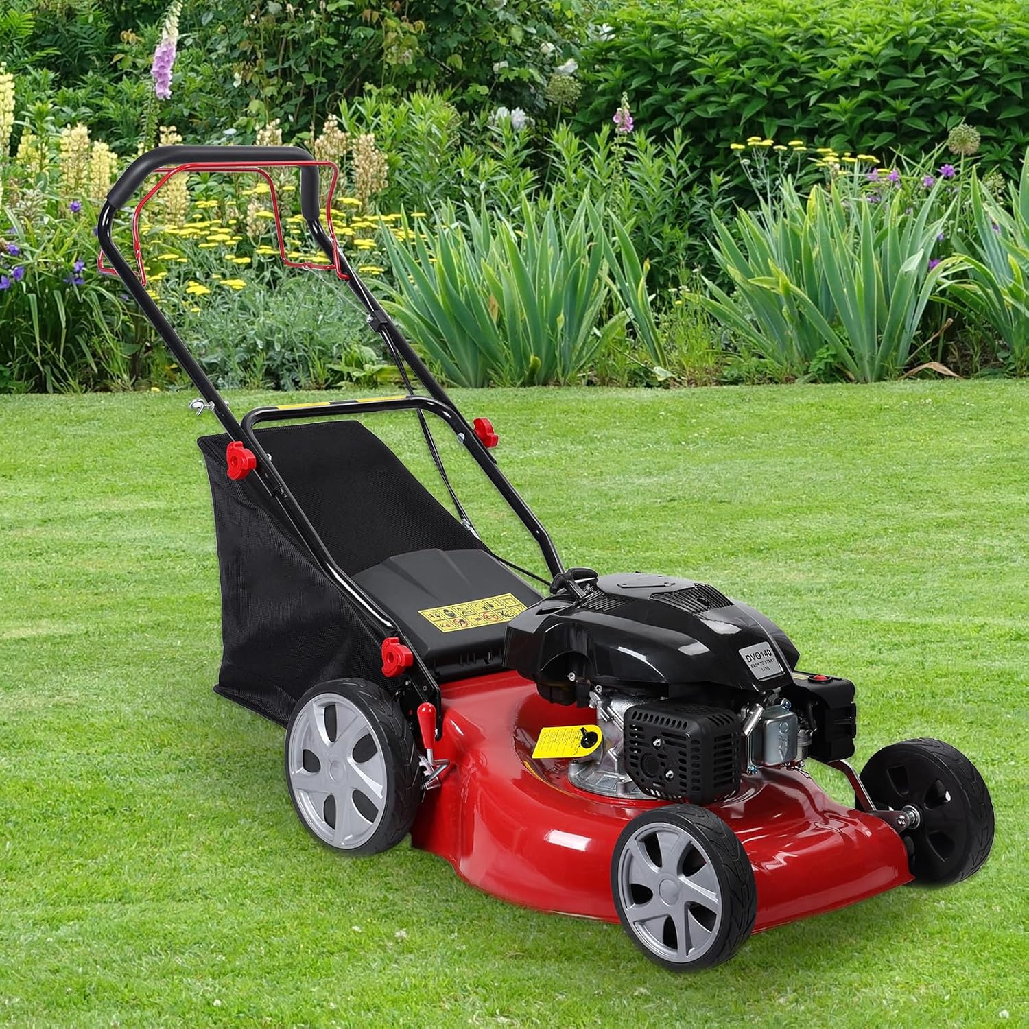 Self Propelled Gas Lawn Mower, 141cc Push Mower Gas Powered, 20