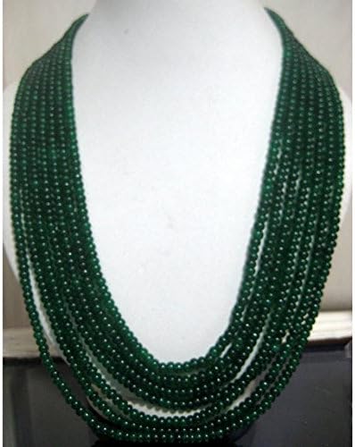 Emerald Beads, Beryl Beads, Rondelle Beads, Multistrand Necklace, 7 Strands, 4mm to 5mm Beads, 16 inch