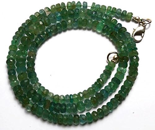 1 Strand Natural 19 Inches Stands AAAA Gems Quality 100% Natural Emerald Transparent Faceted Roundels Beads Necklace 4 TO 6 MM