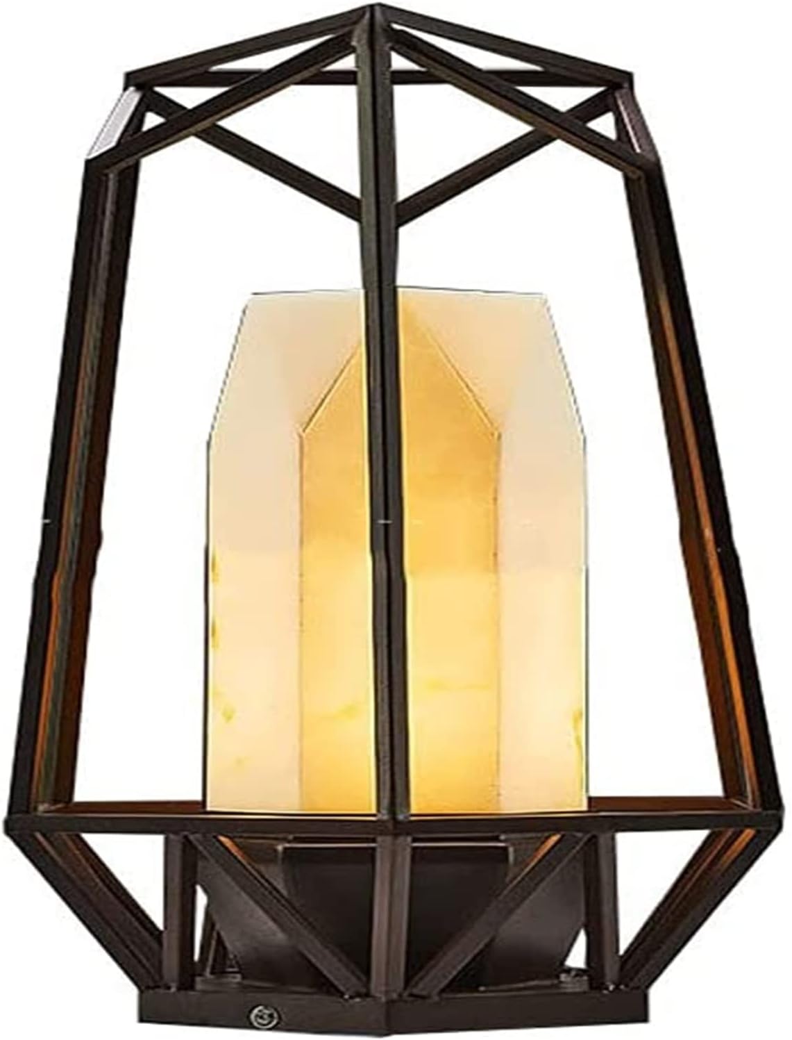 Courtyard Light Outdoor Marble Pillar Light Geometry Pillar Lantern Deck Fence Table Light Patio Post Lamp Minimalist Pillar Lamp