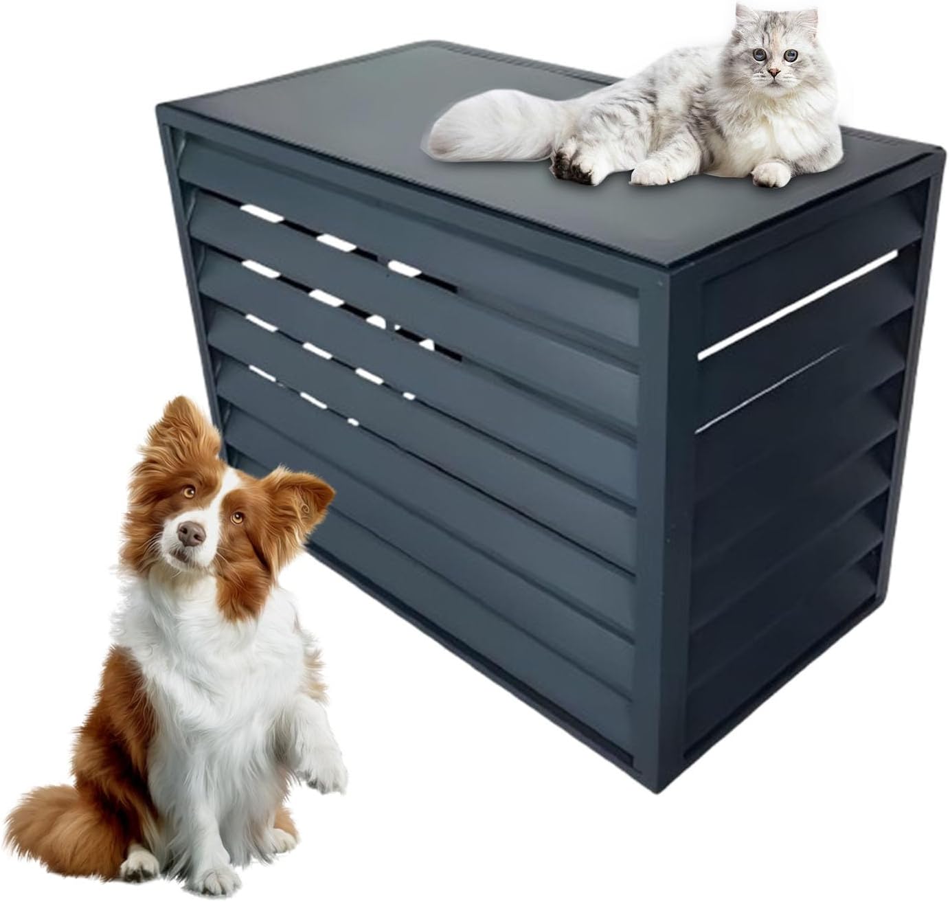 All Weather Air Conditioning Cover, Air Conditioning Cover Protection Against Rain and Sun Protection, Garden Tidying, Theft proof(Gray,110cm)