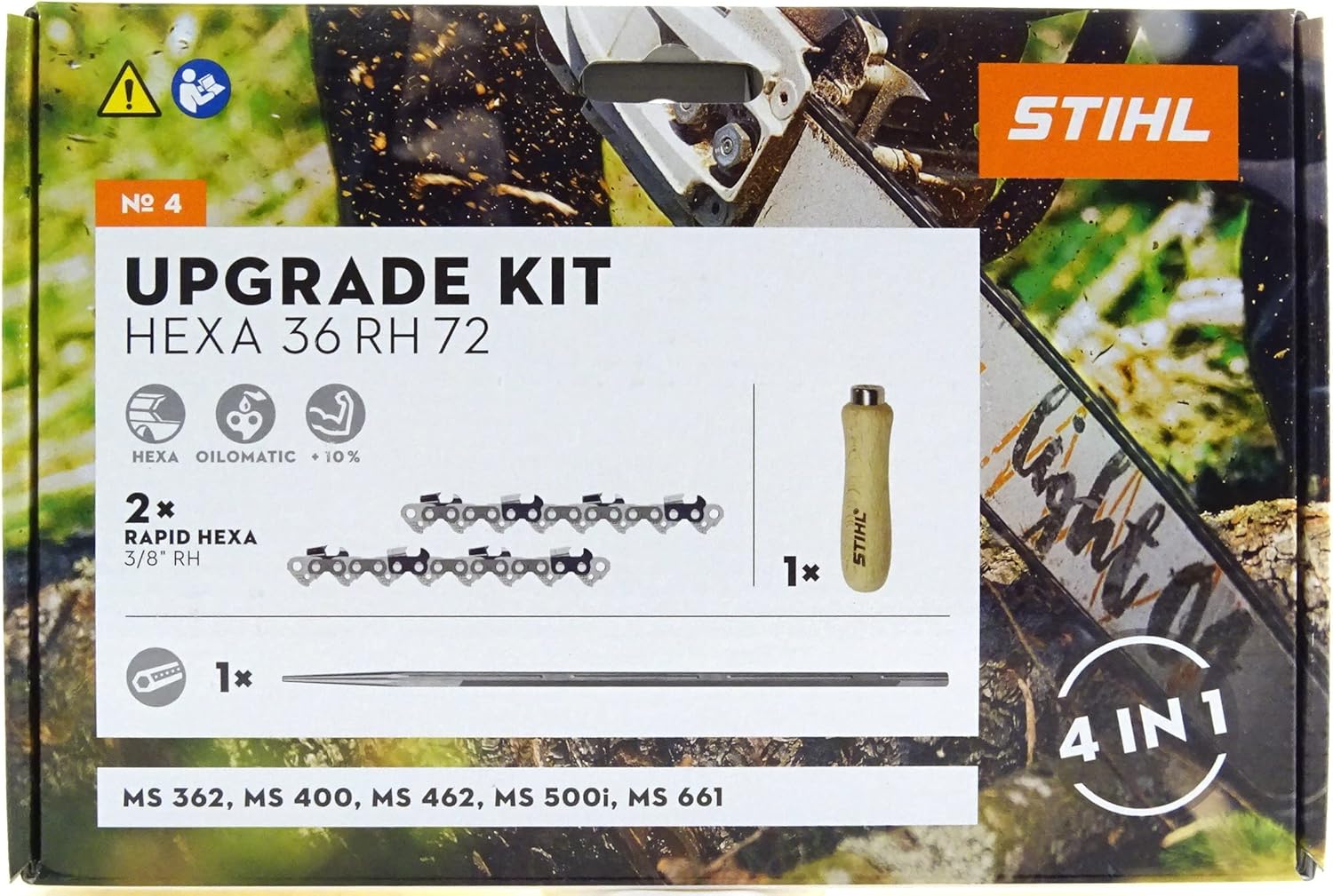 Stihl HEXA UPGRADE KIT4 50 cm 3/8 1.6 72TG 2x Hexa saw chain, 1x hex file, 1x file handle
