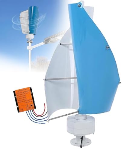 High-Power Magnetic Levitation Wind Turbine 18000W, 42.65ft/s Vertical Axis Generator Kit for Home & Business Hybrid Energy System with Controller (Red, 48V)