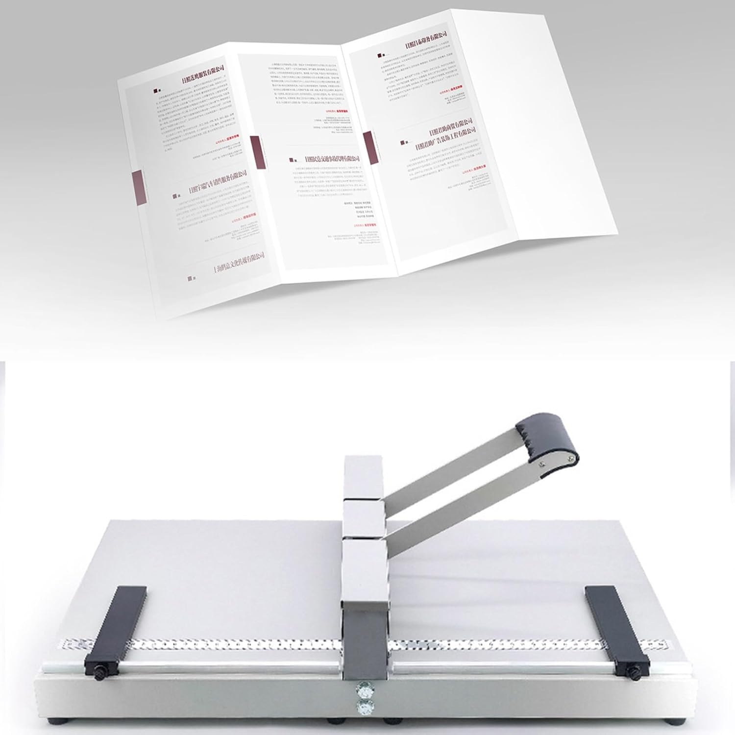 Creasing Machine, Manual Paper Creaser Desktop Paper Folding Machine Manual Binding Machine for Greeting Cards Booklets-35cm