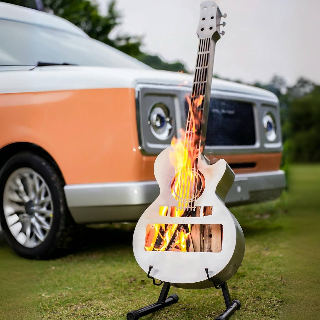 Guita Fire Pit Outdoor Solo Stove Stainless Steel Wood Burning-Includes Removeable Ash Pan,Stand and Carry Bag for Patio Yard Camping,Garden Picnic,Heating,Bonfire