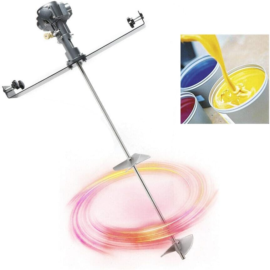 Pneumatic Bracket Mixer, 50-Gallon 1/2 HP 31.5Inch Pole Tank Barrel Air Mix Clip Paint Blender Automatic Paint Mixing Stirring Machine Ink Coating Mix Tool with Stainless Steel Blade
