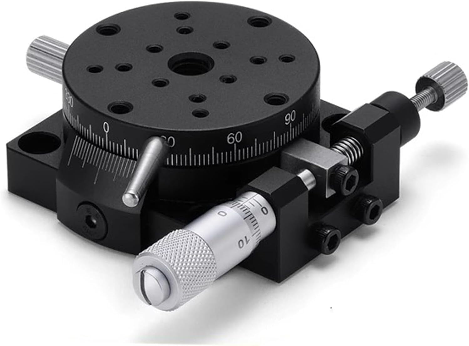 Manual Rotation Stage, R Axes Trim Station, 360° FineTuning Optical Sliding Table, R Axes Rotating Linear Displacement Platform, with Micrometer, for Production Machinery(60mm)