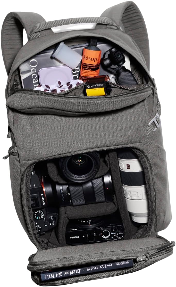 BREVITE - The Jumper - Compact Camera Backpacks for Photographers - A Minimalist & Travel-friendly Photography Backpack Compatible With Both Laptop & DSLR Accessories 18L (Charcoal Gray)