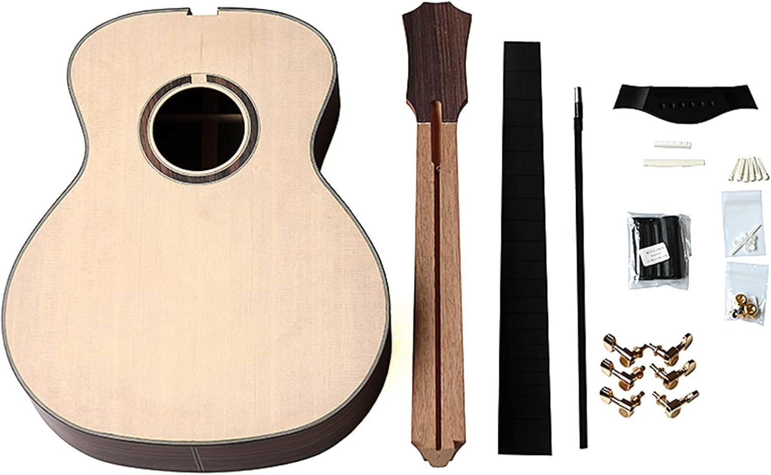 Rosewood Folk Guitar Full Single Finished Barrel Combination Rosewood Back Side Spruce Veneer DIY Guitar Material DIY Guitar Kit