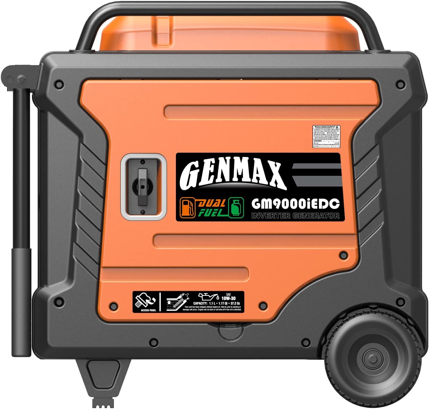 GENMAX Portable Generator, 9000W Super QuietDual Fuel Portable Engine with Parallel Capability, Remote/Electric Start, Ideal for Home backup power.EPA &CARB Compliant (GM9000iEDC)