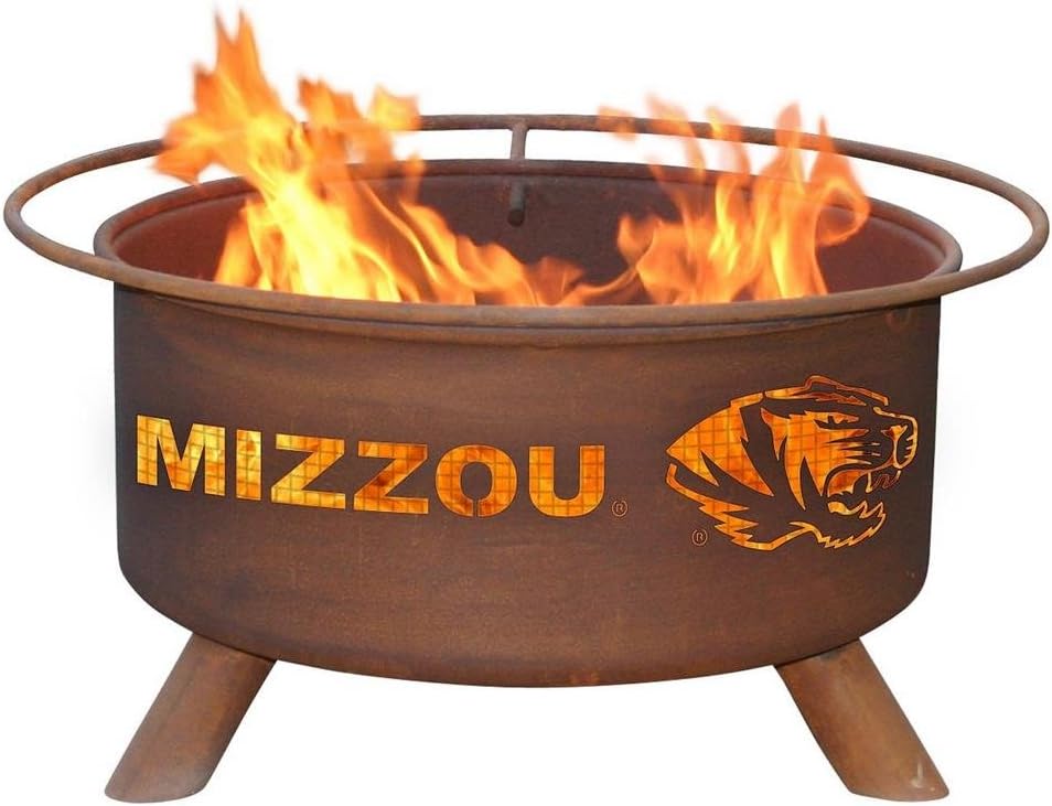 Patina Products F409 Missouri Steel Outdoor Fire Pit - 24 x 24 x 11 inch - Natural Rust Patina FinishQ