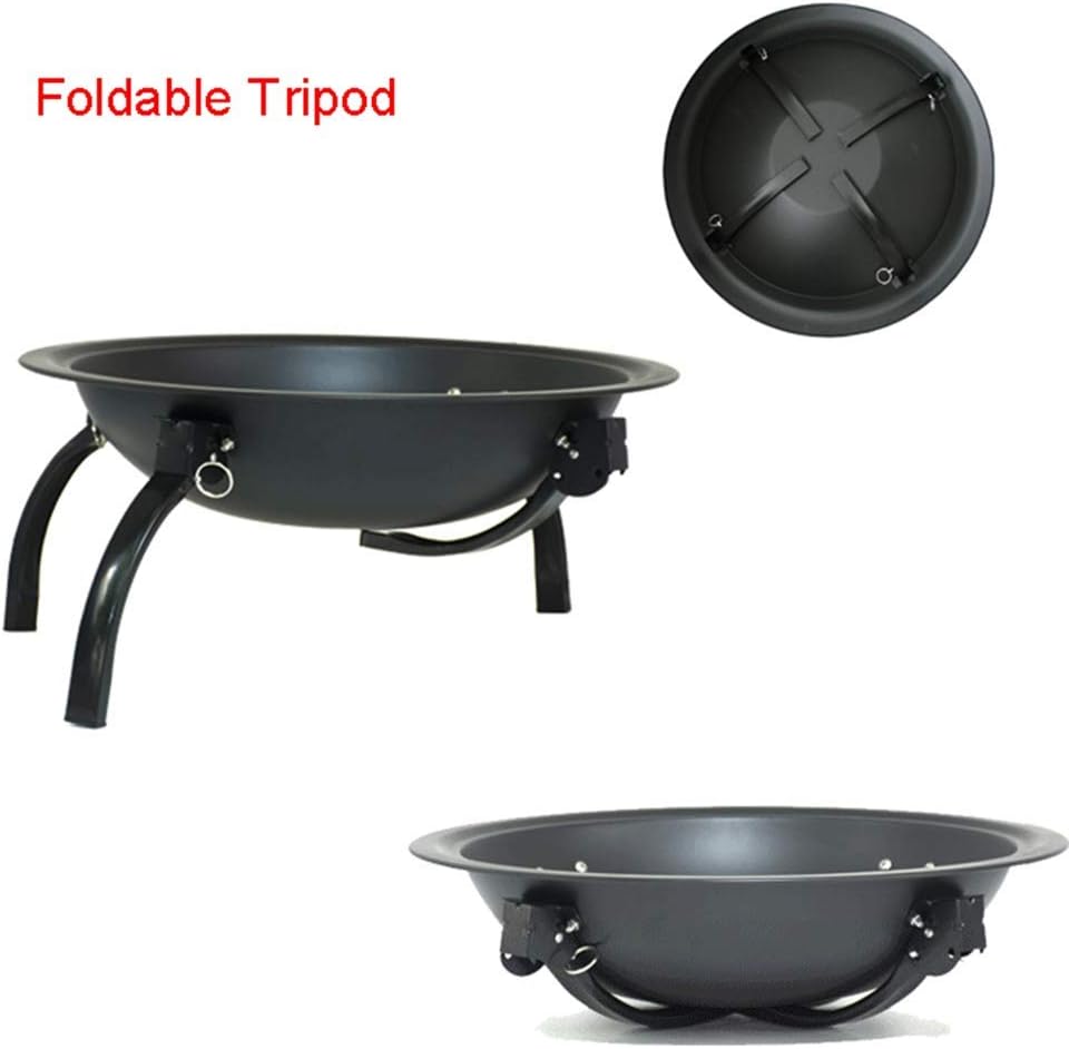 Fire Pit Foldable Wood Burning Bonfire Firebowl, with Mesh Screen Cover Waterproof Fabric 26 Inch Fire Pit, for d