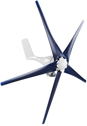 Hilitand 800W Windmill Generator Set, 5 Blade Small Wind Turbines Kit Industrial Energy Equipment (Blue 24V)