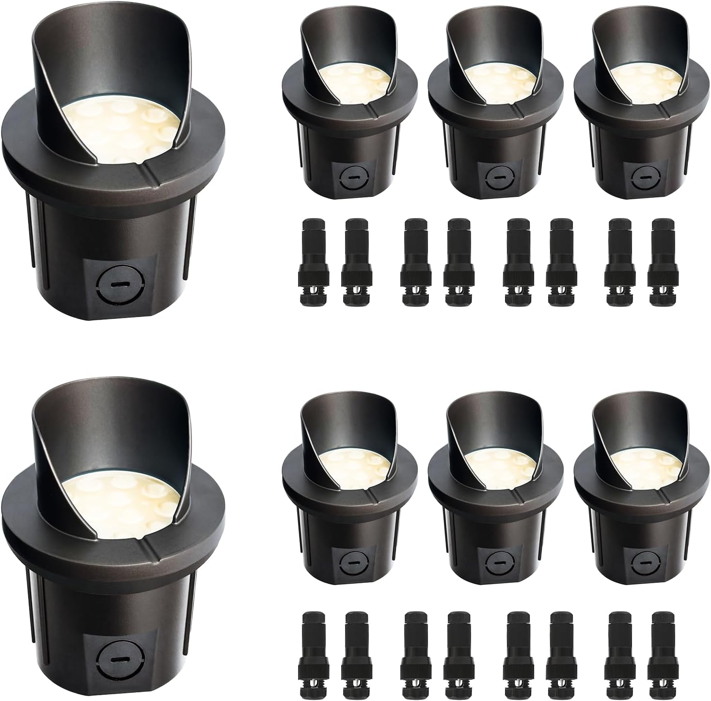 Well Light Landscape LED In-ground, 6W 420LM, IP65 Waterproof Shielded Top Low Voltage In-ground Lights, 12V-24V 3000K Warm White LED Landscape Light, ETL Listed-12PK