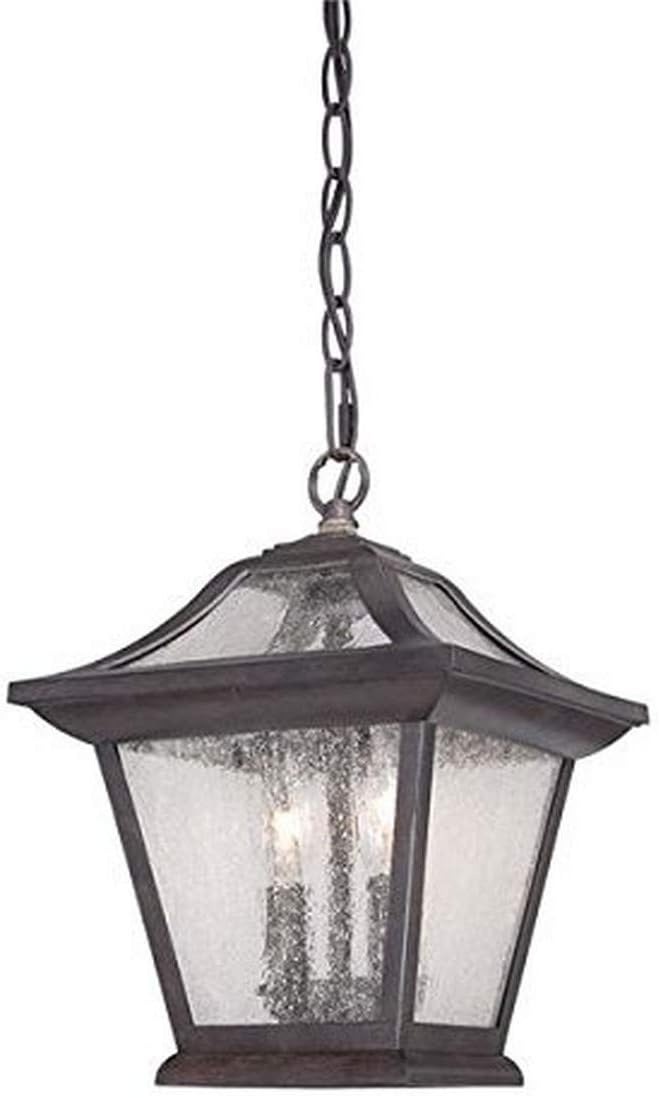 Acclaim 39016BC Aiken Collection 2-Light Outdoor Light Fixture Hanging Lantern, Black Coral