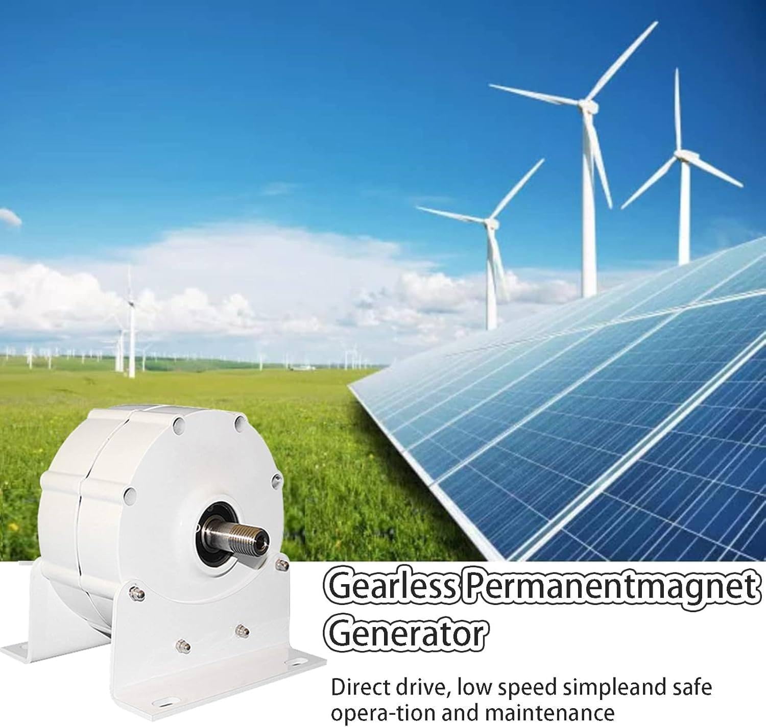 Permanent Magnet Generator,Electric 3 Phase Ac Alternator with Aluminum Alloy Shell,Gearless Alternators for Wind Water Turbine,Electric Motor Generator 6000W-24V