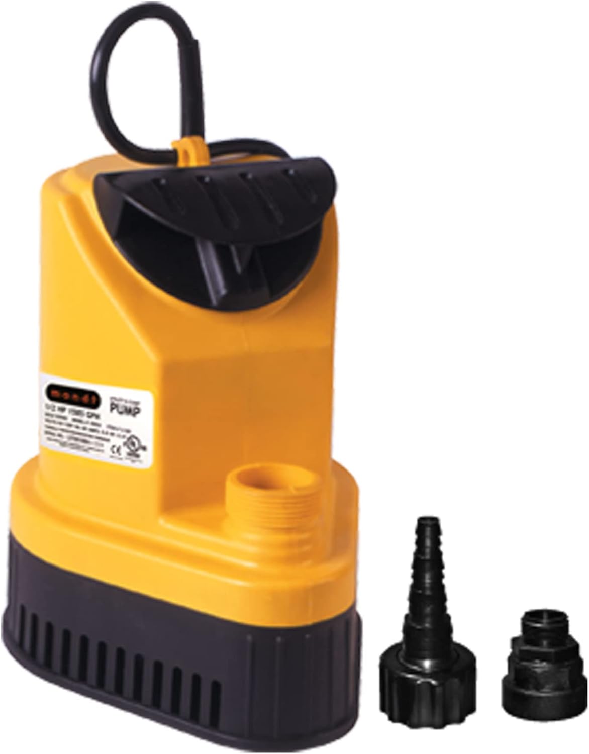 Mondi MONDIPUMP 1585X Gold Series Water Cooled Utility and Sump Pump with 1/2 Horsepower Motor and 2 Hose Fittings for Household and Commercial Use,