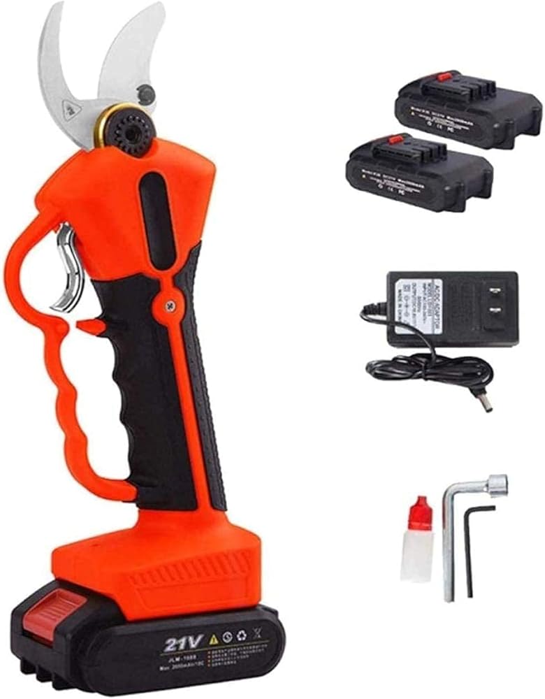 Electric Pruning Shears, 30Mm Cutting Diameter 2 Rechargeable 21V Battery Professional Cordless Garden Secateurs for Branch Tree Small Gift
