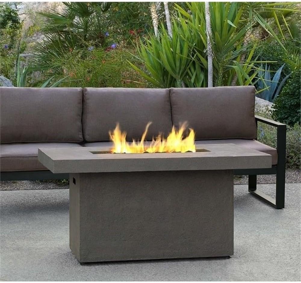 Bowery Hill Contemporary Propane Fire Pit in Glacier Gray