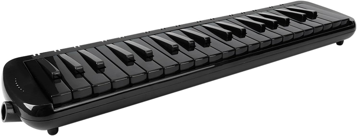 F - 37s Melodica 37 Key, Portable Wind Musical Instrument with Blowpipe, Beginner Friendly Keyboard for Kids Adults, ABS Resin Brass Base Plate Phosphor Bronze Reed, Includes EVA B (Black)