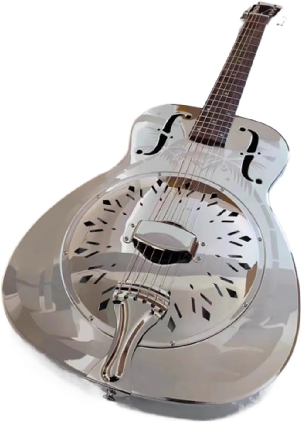 Beginner Electric Guitar Kits All Metal Barrel Electric Guitar With Coconut Tree Pattern