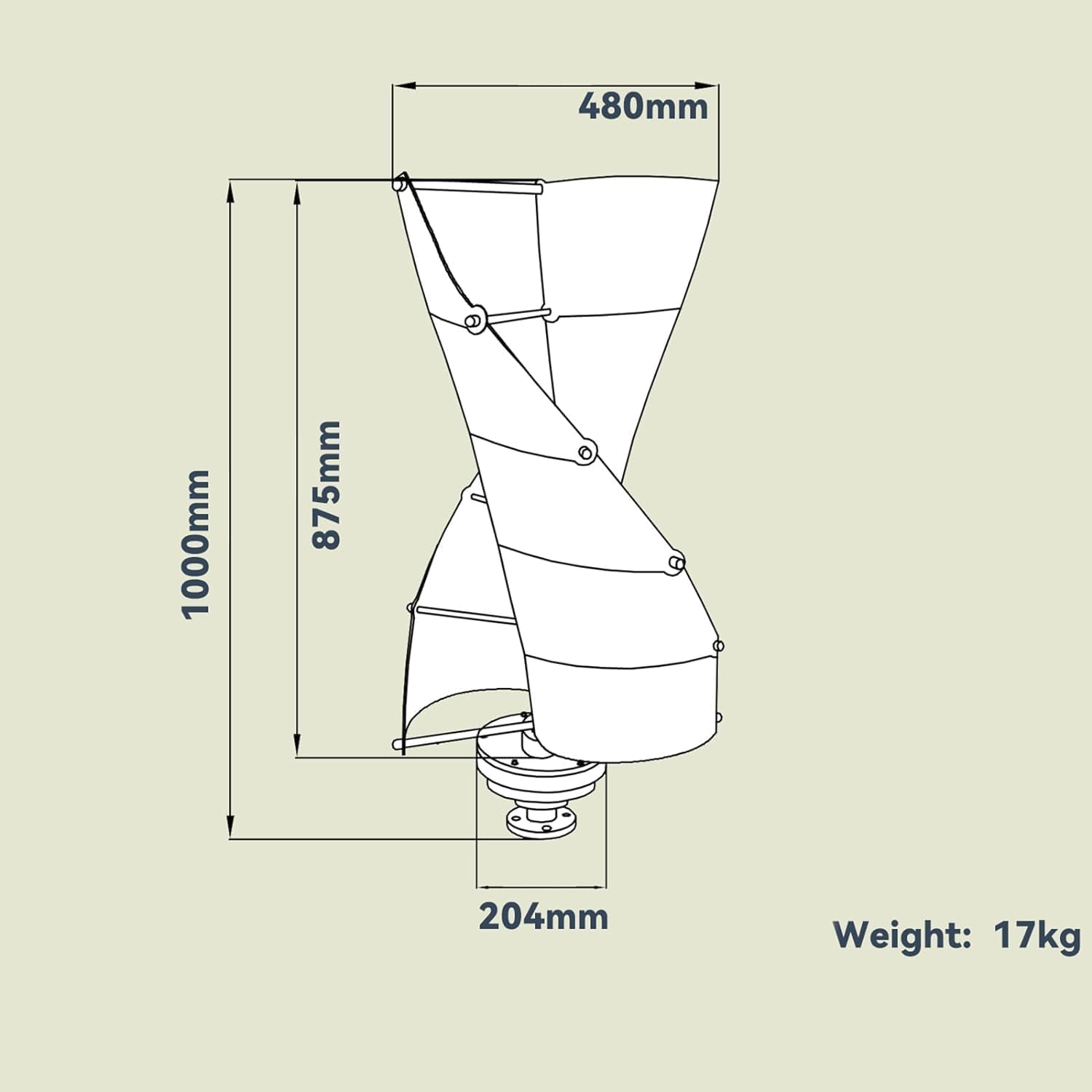CHRISK 3000W Vertical Wind Turbine 12V 24V 48V 220V, Windmill Portable Permanent Maglev Generator High Efficiency Windmill with Hybrid Controller