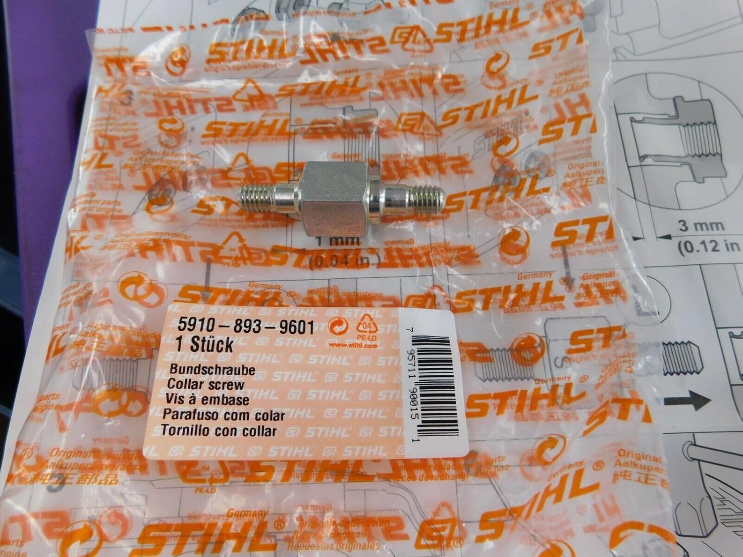 Replacement for Stihl OEM MS261 Chainsaw Collar Captured bar nut Tool 5910 893 9601 MS241 MS362