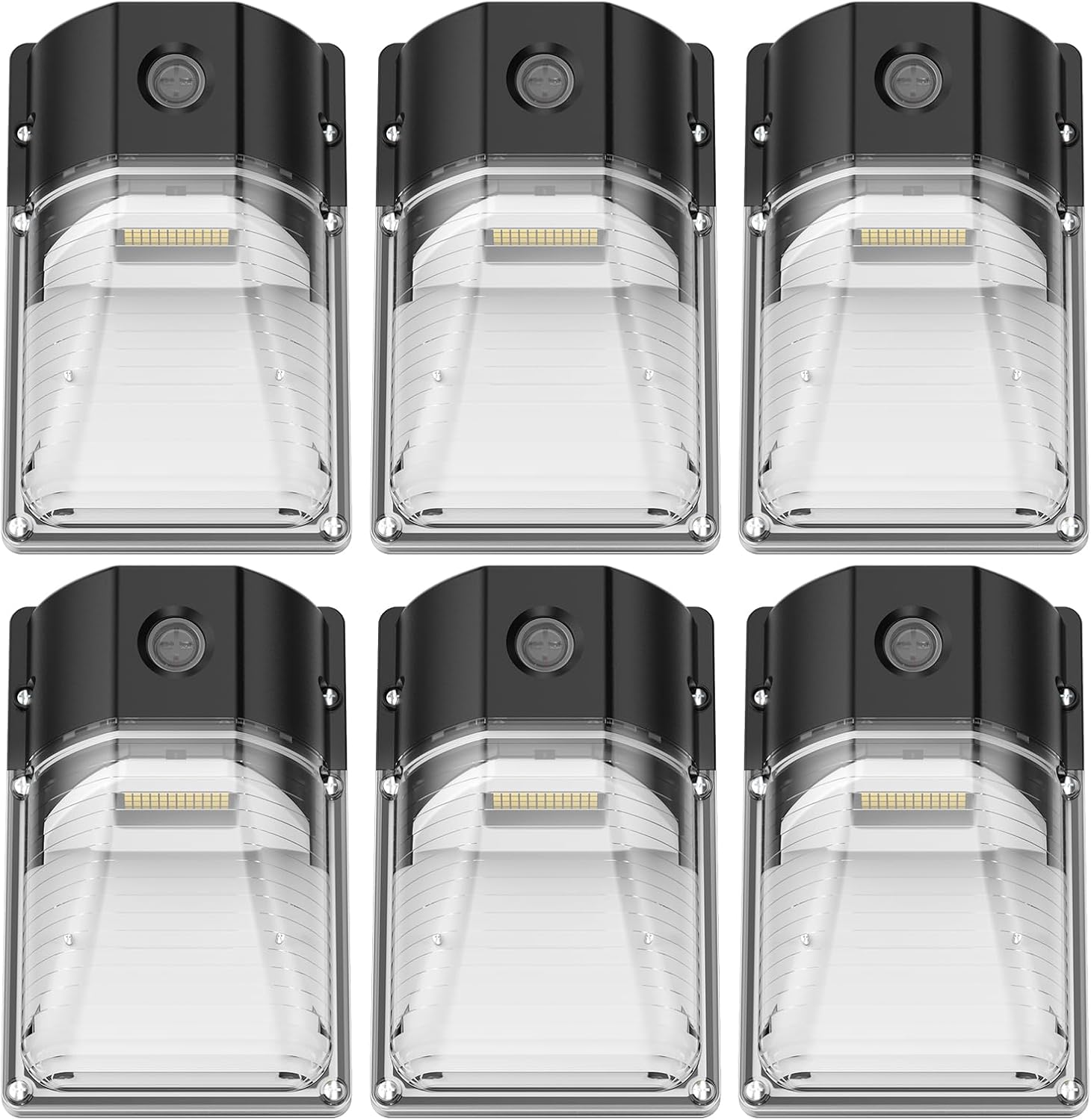 30W LED Wall Pack Light, Dusk to Dawn Outdoor Lighting Sensor, 3600LM, 5000K, LED Outdoor Wall Lights, 120Vac IP65 Waterproof Security Flood Light for Commercial, Porch, Garage, Garden, 6 Pack