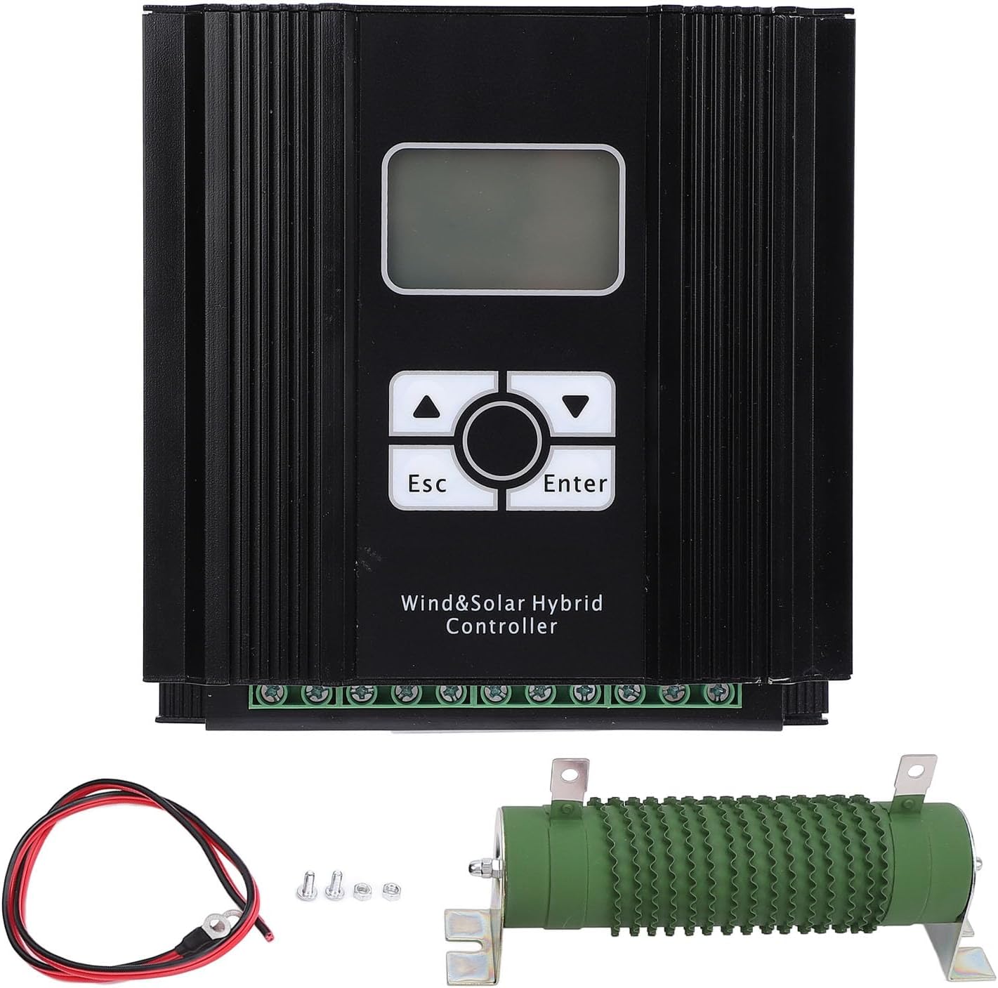 Wind Solar Hybrid Charge Controller 12V / 24V 1000W MPPT Technology, LCD Display, Intelligent Regulator - Boost Turbine System, Digital Dump Load, Ideal for Home and Marine Use (600W Fan)