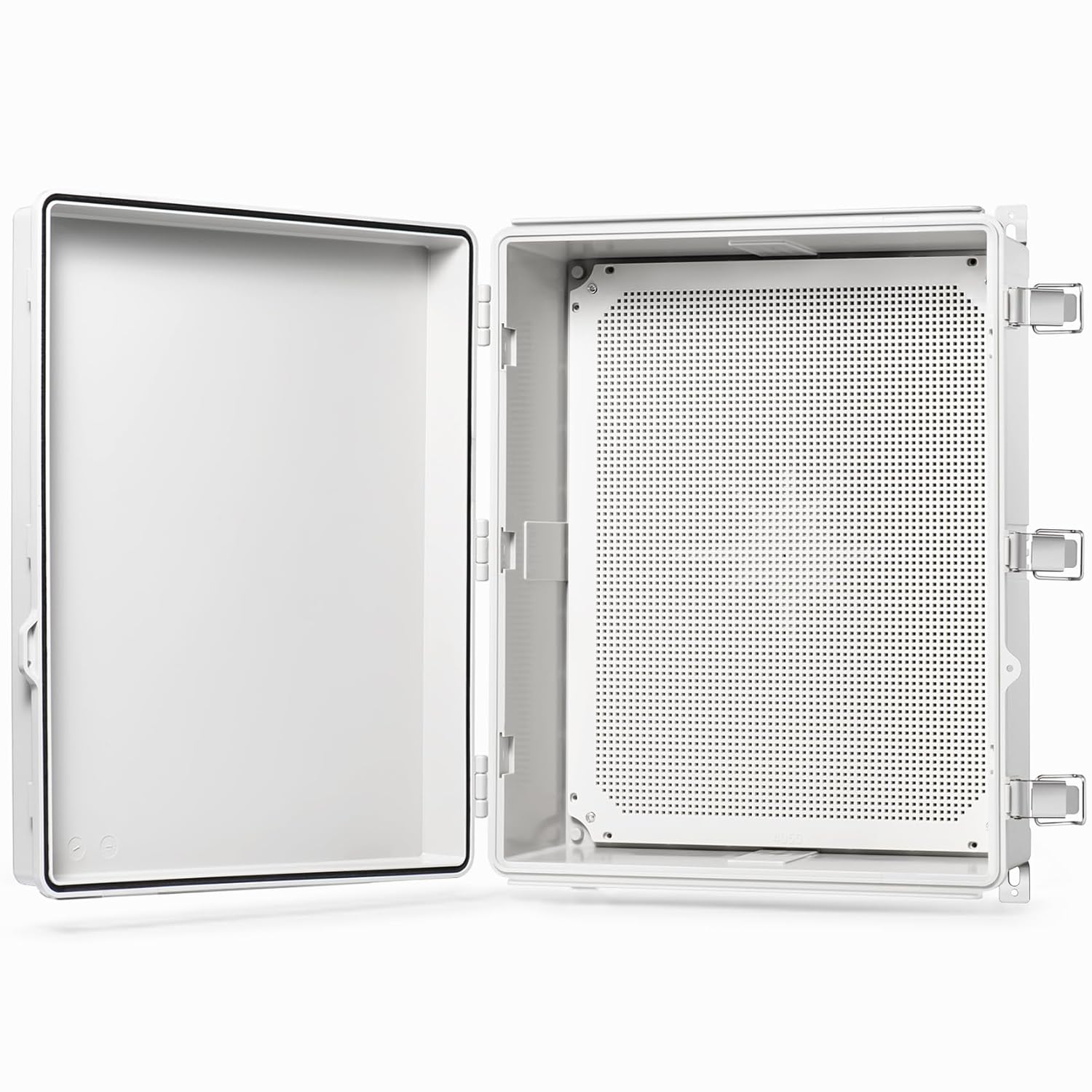 QILIPSU Waterproof Junction Box IP67 Outdoor Plastic Electrical Project Enclosure Weatherproof with Mounting Plate, Wall Brackets, Hinged Grey Cover 20