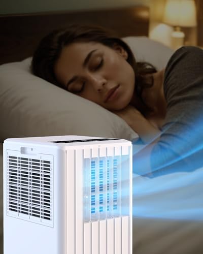 8,000 BTU Portable Air Conditioners 4-In-1 Drainage-free Standing AC Unit for Bedroom up to 350 sq.ft, with Cool, Dehumidifier & Fan Modes, Remote Control, 24H Timer, Sleep Mode, Window Kits