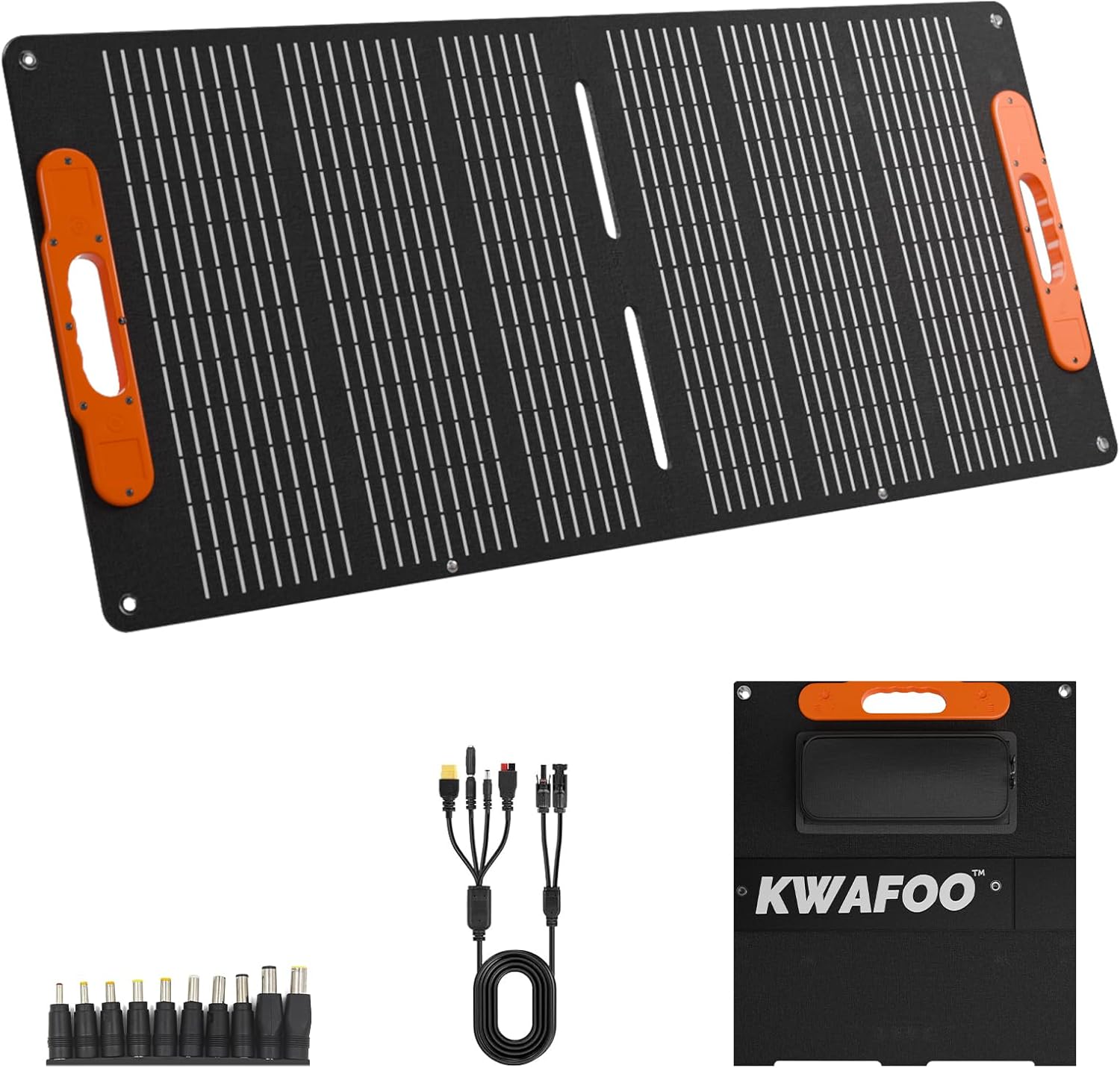 100 Watt Portable Solar Panel for Power Station, 100W 20V Foldable Solar Charger with MC4 Cable, USB Output, Folding 100w Solar Panel for RV Camping Blackout Off Grid System