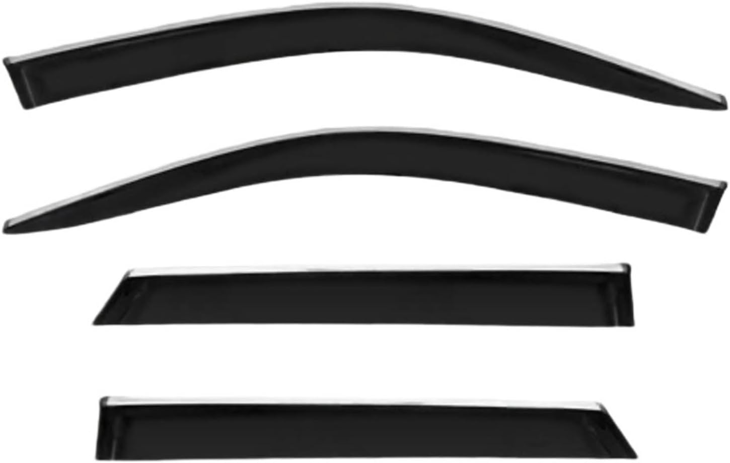Window Deflectors for Audi Q2 MK1 2018+ Standard Wheelbase, Sun Rain Guard Window Visors Vent Shades with Bright Stripes Car Accessories