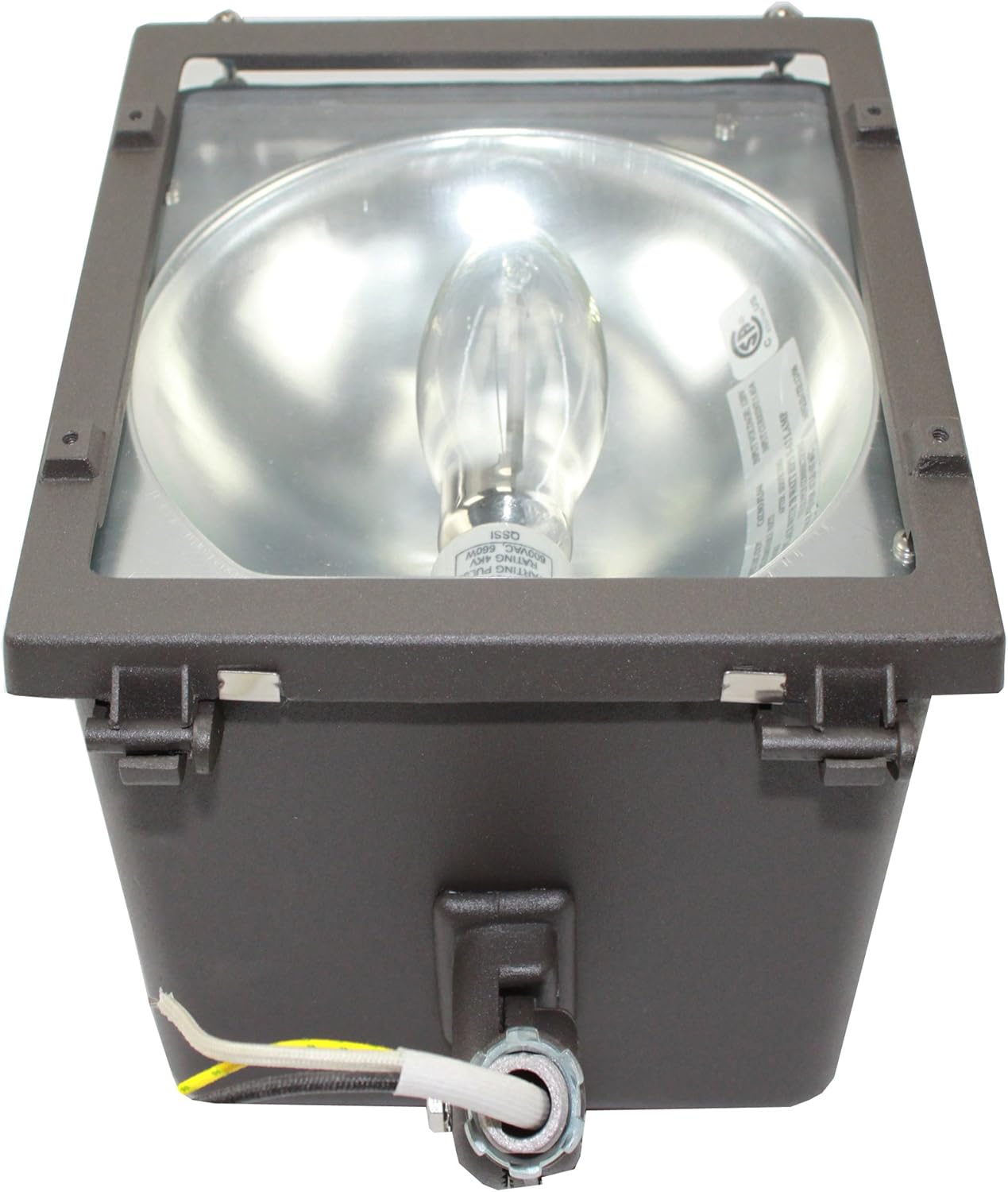 NSI Lighting FLM70S Multi-Purpose Medium Flood Light Fixture Wall Pack With Lamp; Bronze 70W HPS