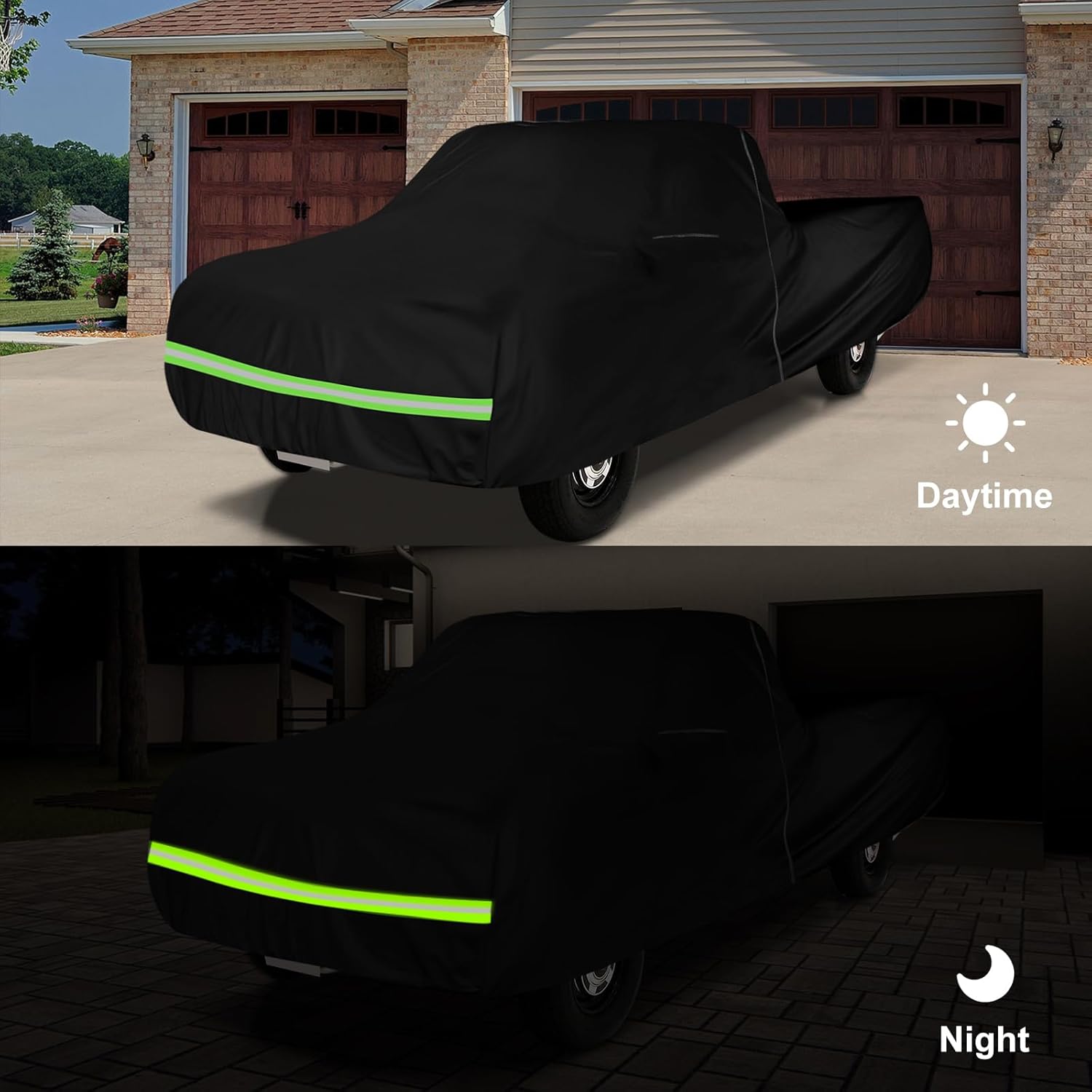 Waterproof Car Cover Compatible with Chevrolet C10 C20 K10 K20 1960-1987 Standard Cab Short Bed Accessories, 420D All Weather Car Covers with Zipper&Lock for Car Dust Snow Rain Hail Protection