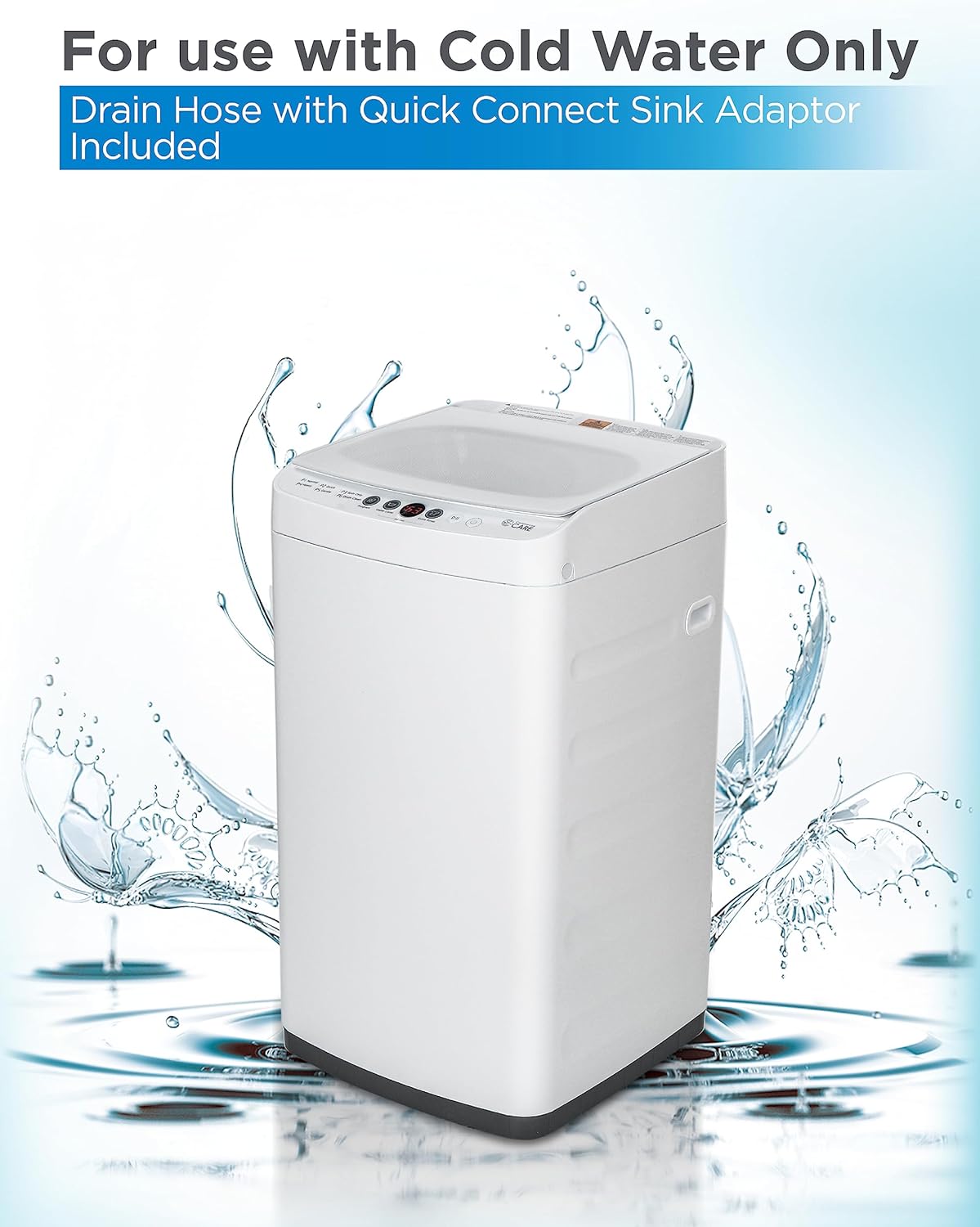 0.9 Cu. Ft. Portable Washing Machine, Compact Washing Machine with 6 Wash Cycles, Portable Clothes Washer Featuring 3 Water Levels
