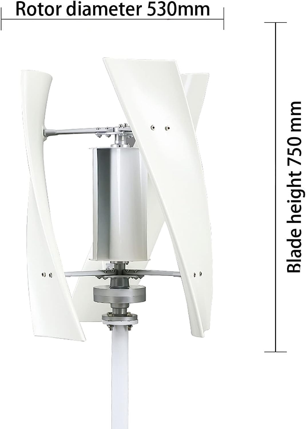 CHRISK Vertical Axis Wind Turbine Generator 6000W 3 Blades Wind Power Generator, Free Energy Windmill Generator Set with MPPT Controller for Boat, Log House, Home