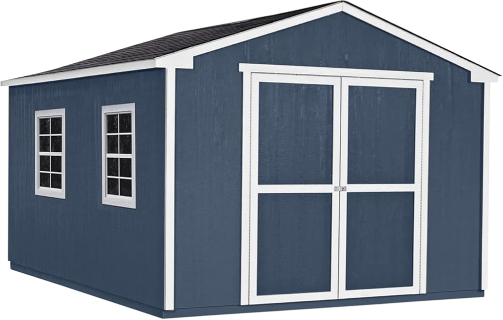 Handy Home Products Charleston Value Gable 10x16 Do-It-Yourself Wooden Storage Shed, 2x3 framing