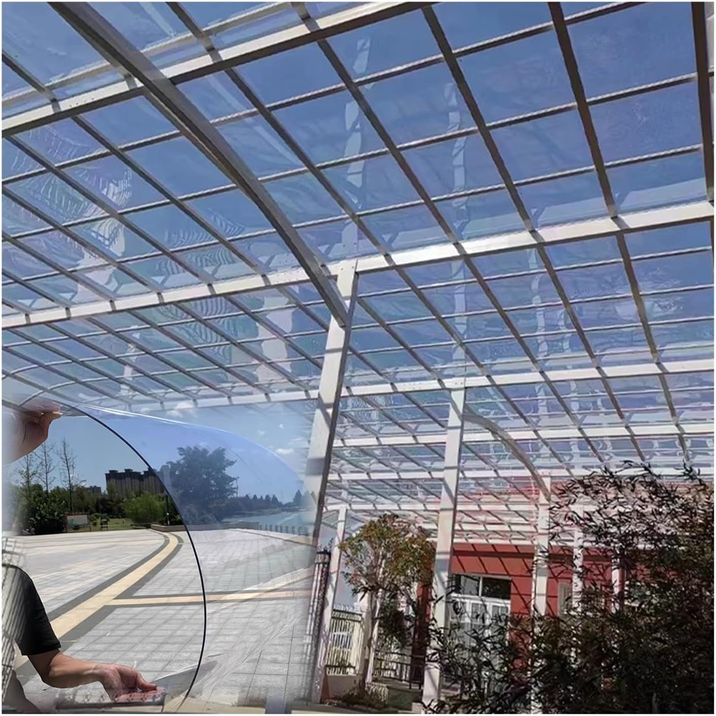 Clear Acrylic Plastic Sheet, Polycarbonate Sheet, 1.5mm Pc Endurance Board, Impact And Shatterproof Sunlight Plate, Outdoor Garden Greenhouse Roof Cover, Easy To Bend ( Color : Clear , Size : 0.5x6M/1